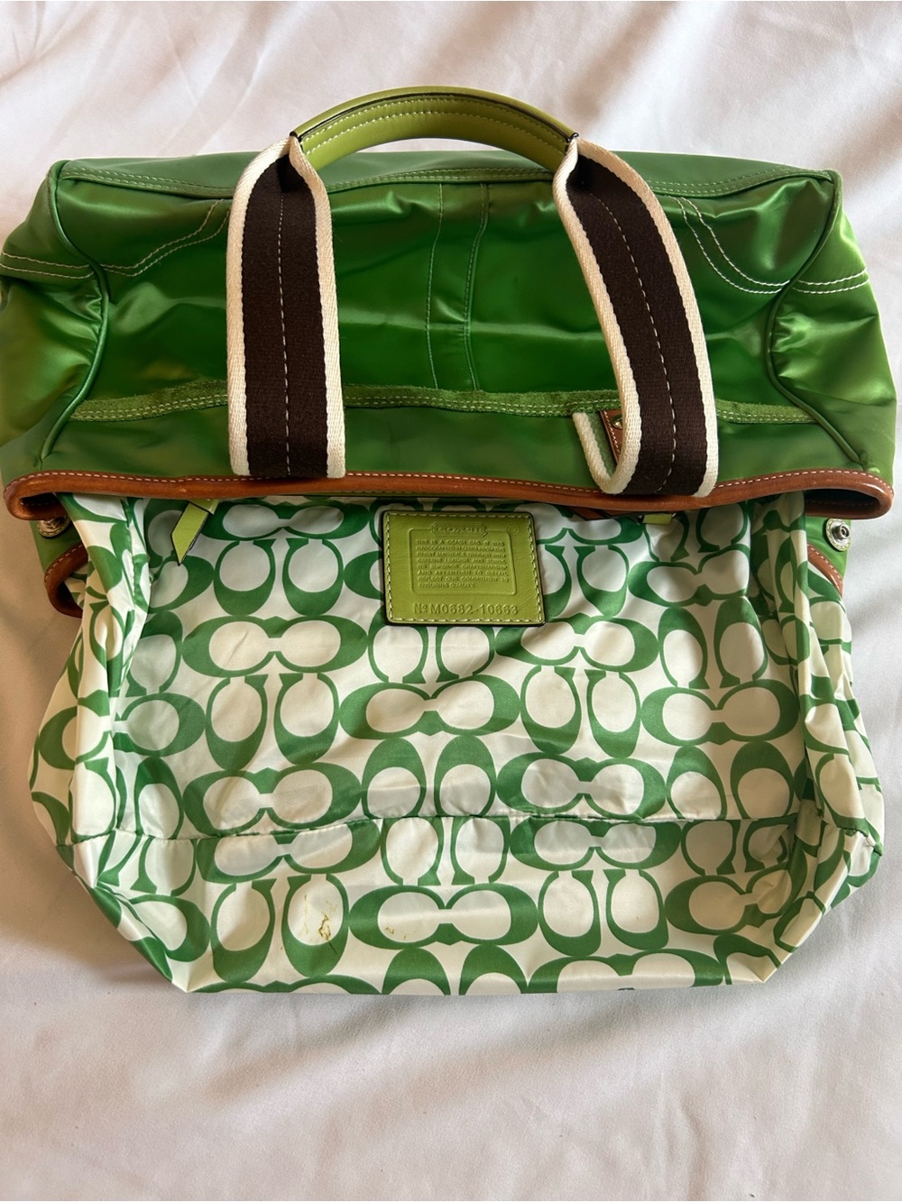 Coach Green Nylon Tote *project* - Picture 8 of 16